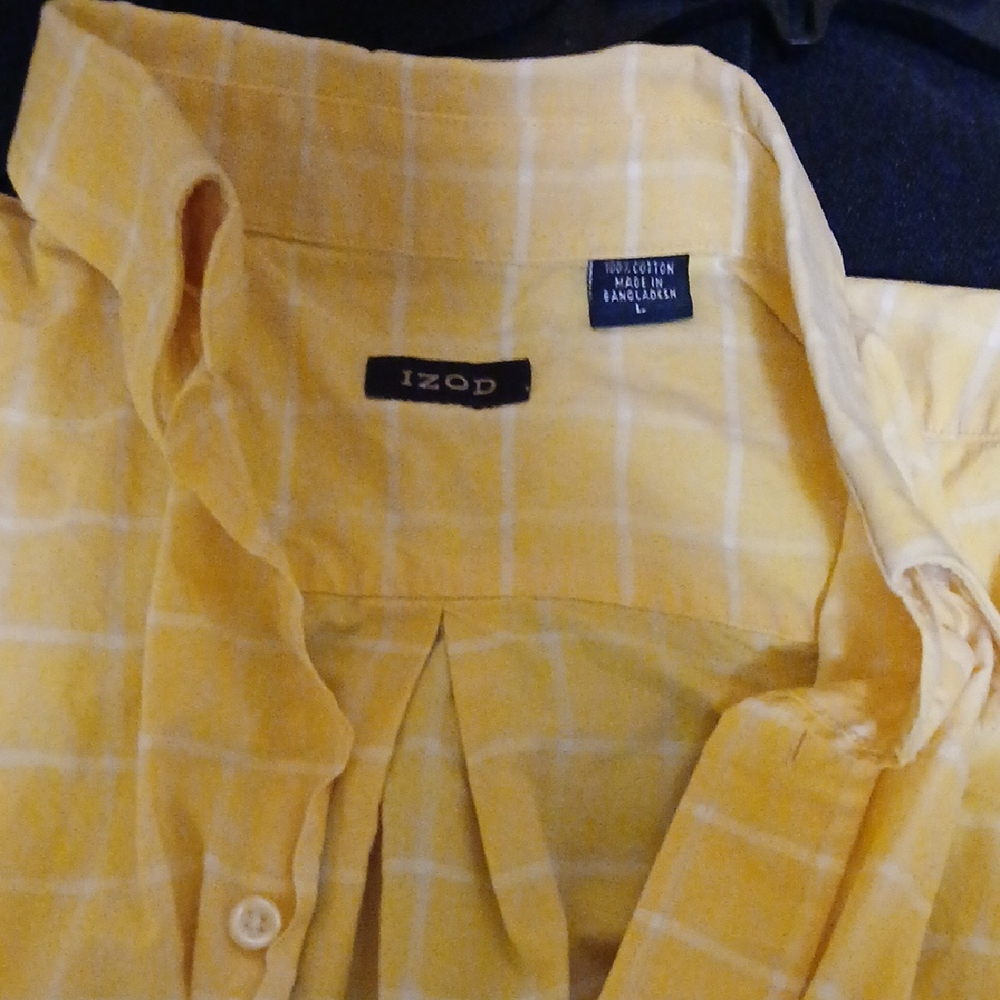 Izod Yellow Checkered Shirt